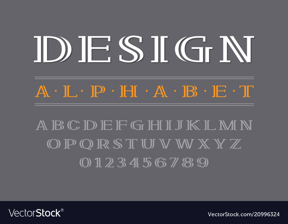 Decorative Bold Serif Font Uppercase Letters And Vector Image