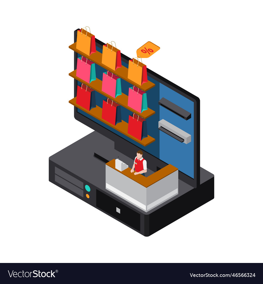 Ecommerce isometric concept Royalty Free Vector Image