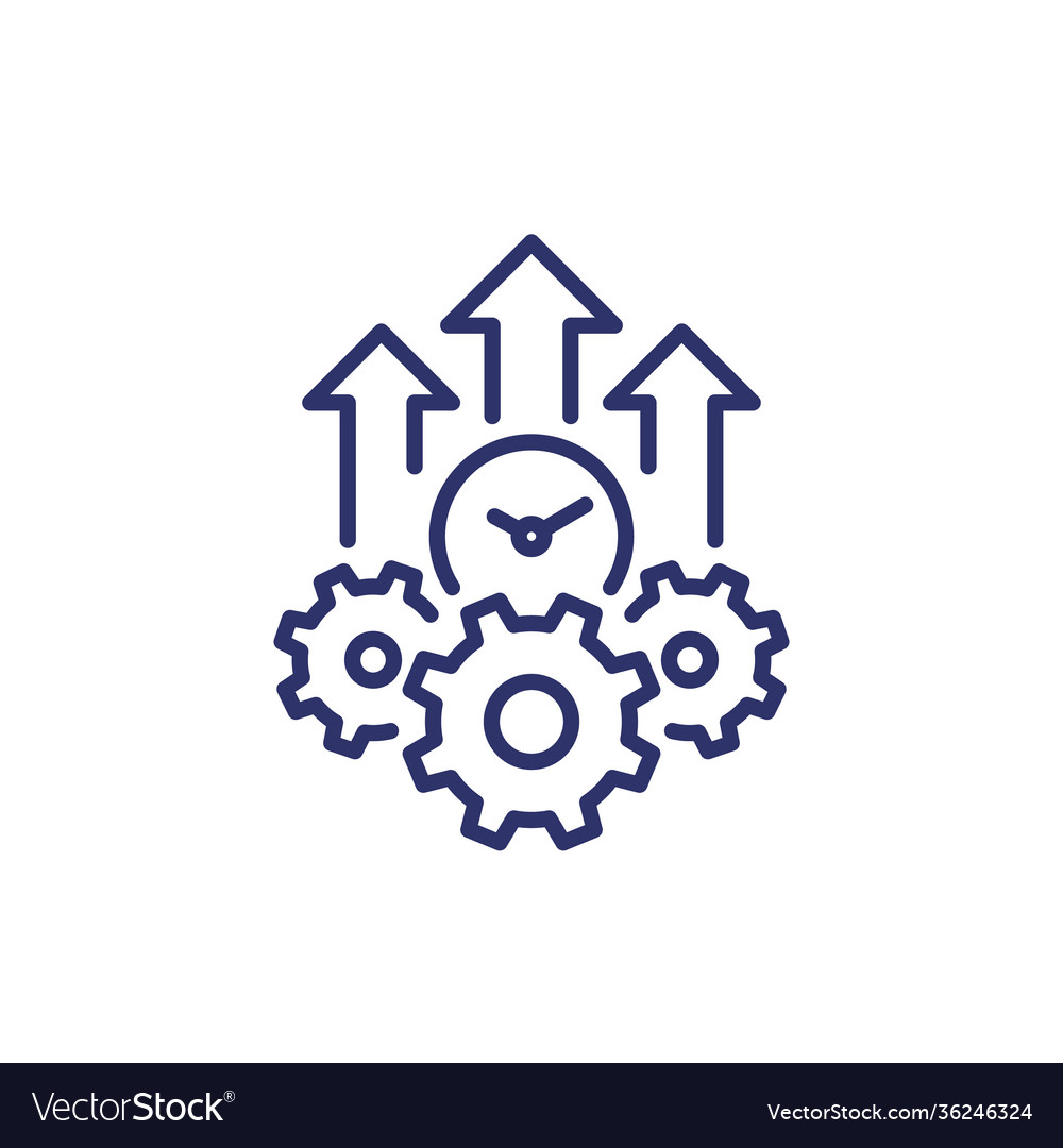 Efficiency growth line icon on white Royalty Free Vector