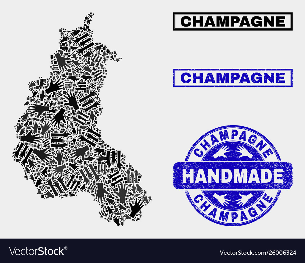 Handmade collage champagne province map