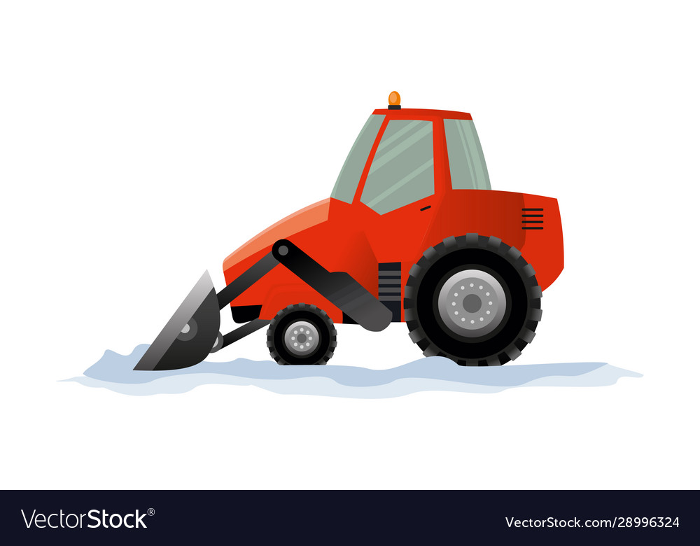 Heavy equipment cleans road from snow Royalty Free Vector