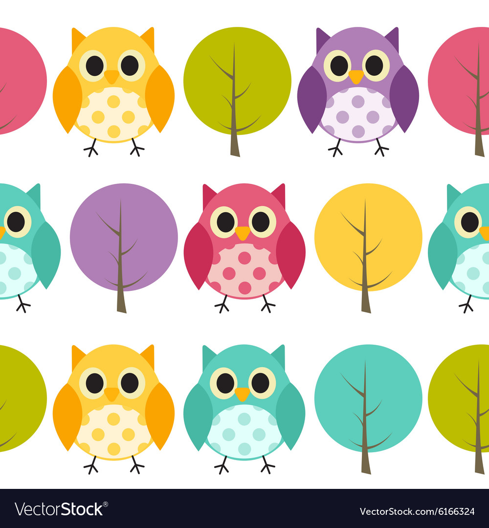 Owl seamless pattern background
