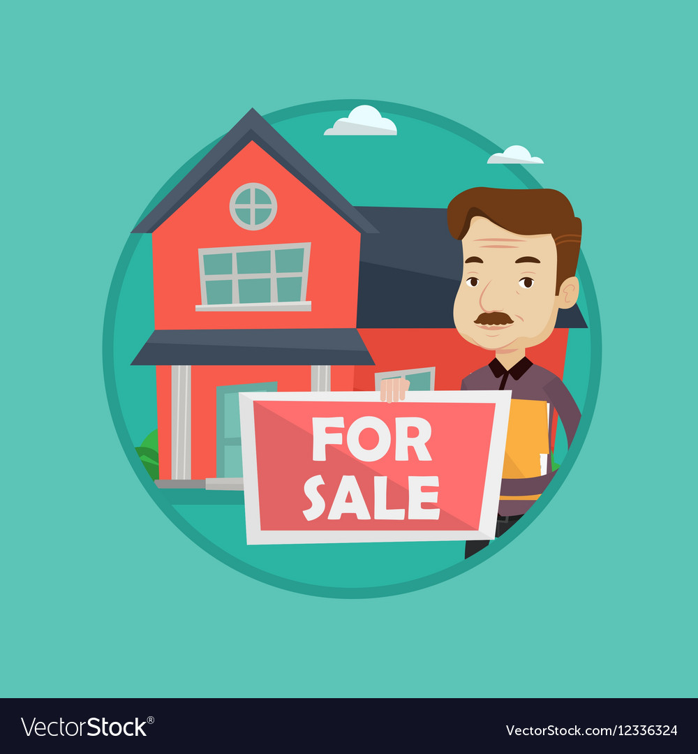 Real estate agent offering house Royalty Free Vector Image