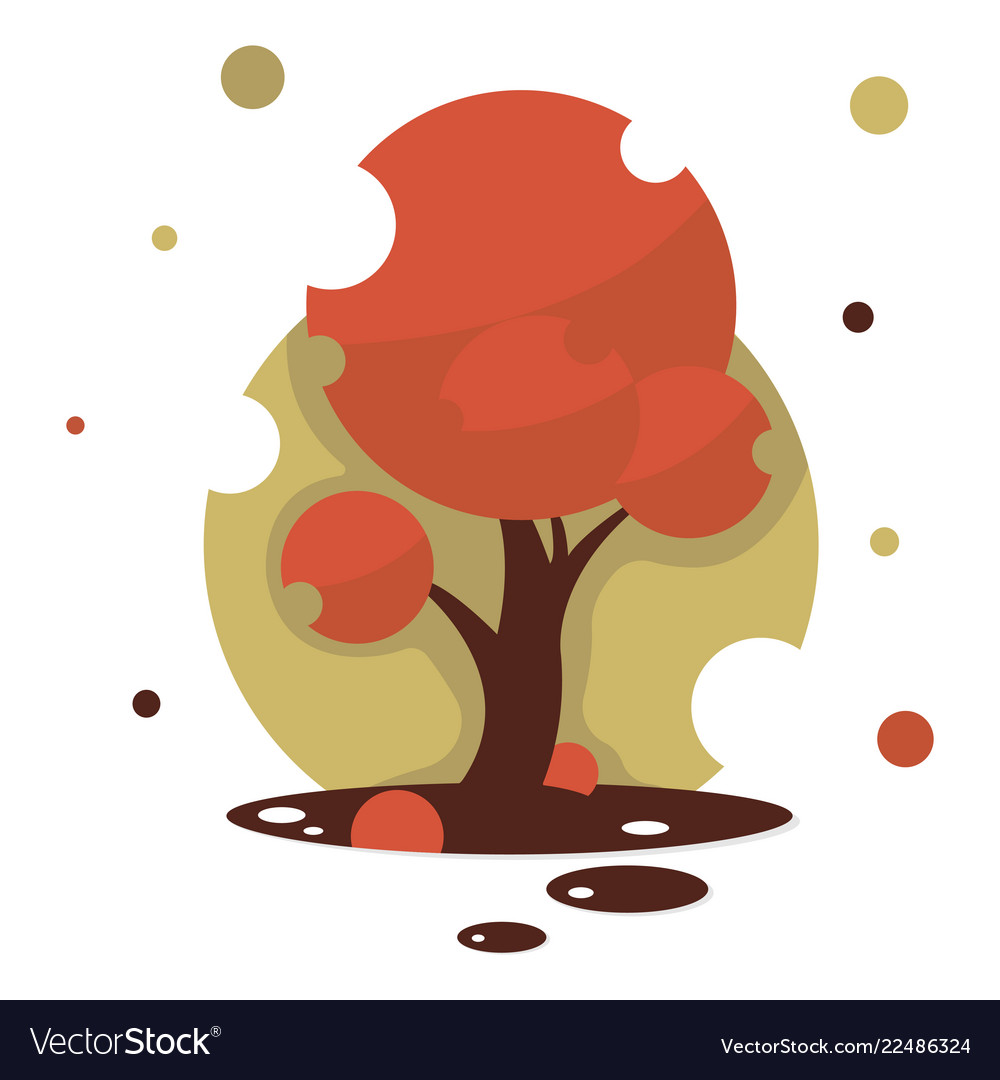 Red maple tree isolated on white vector image Red maple tree isolated on white
