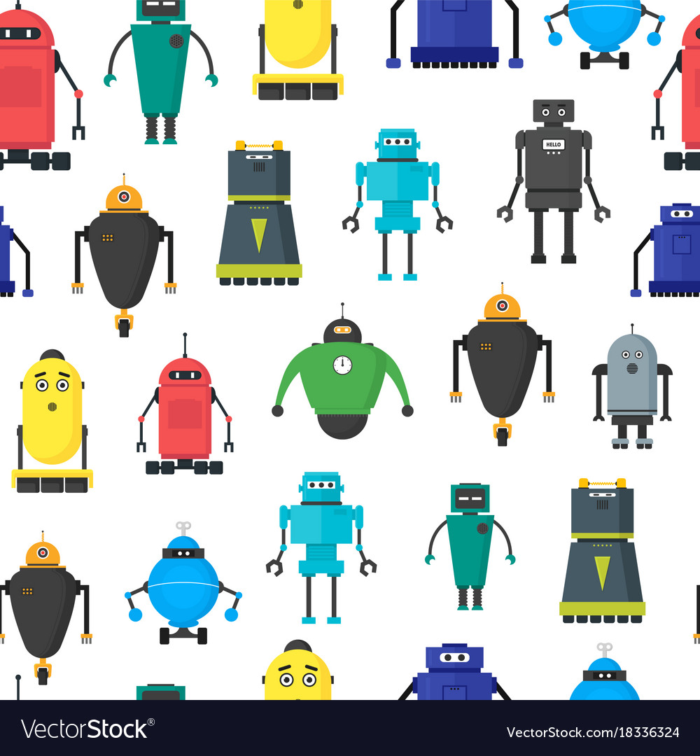 Robot Pattern - Colorful Toy Bots