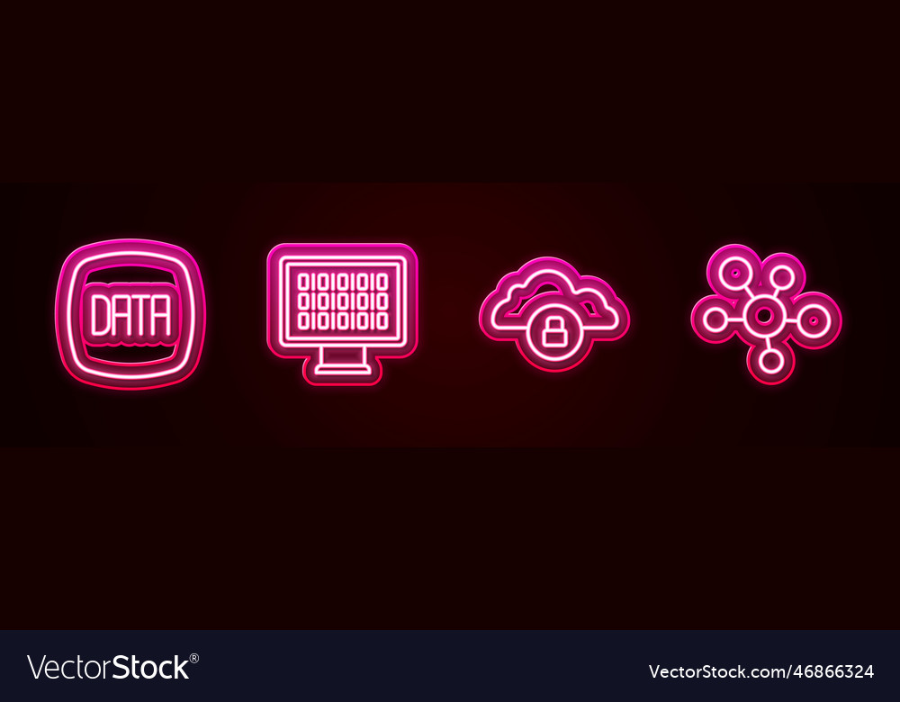 Set line data analysis binary code cloud