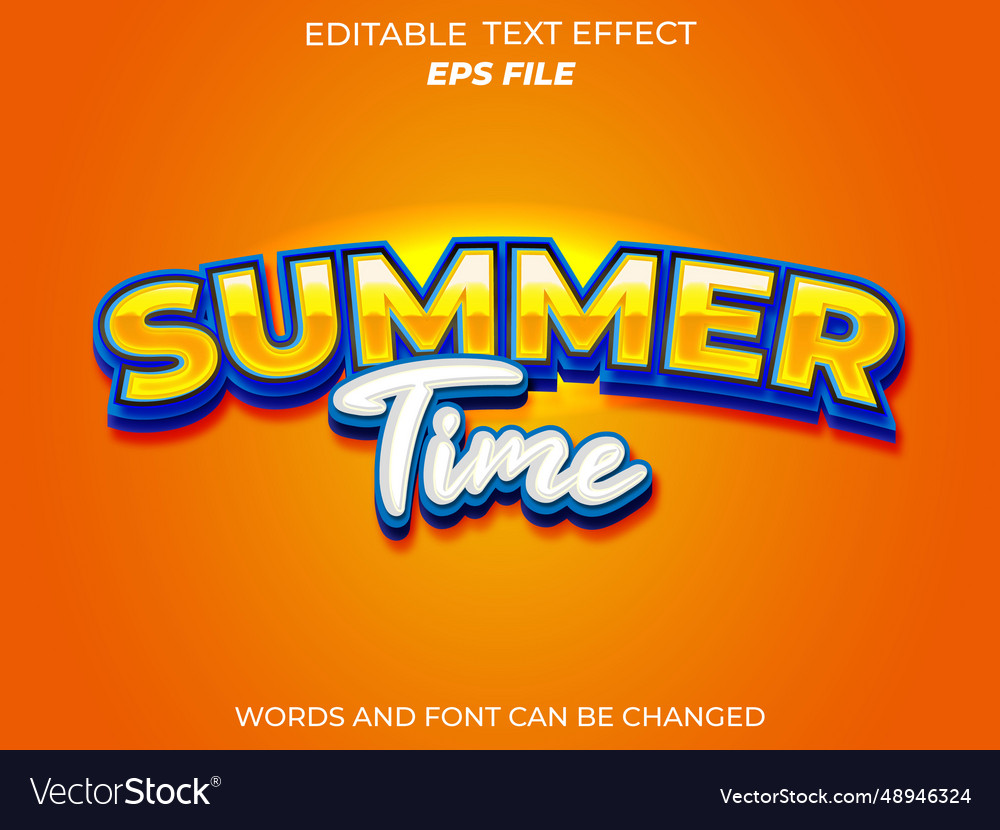 Summer text effect editable template Vector Image Summer text effect editable template