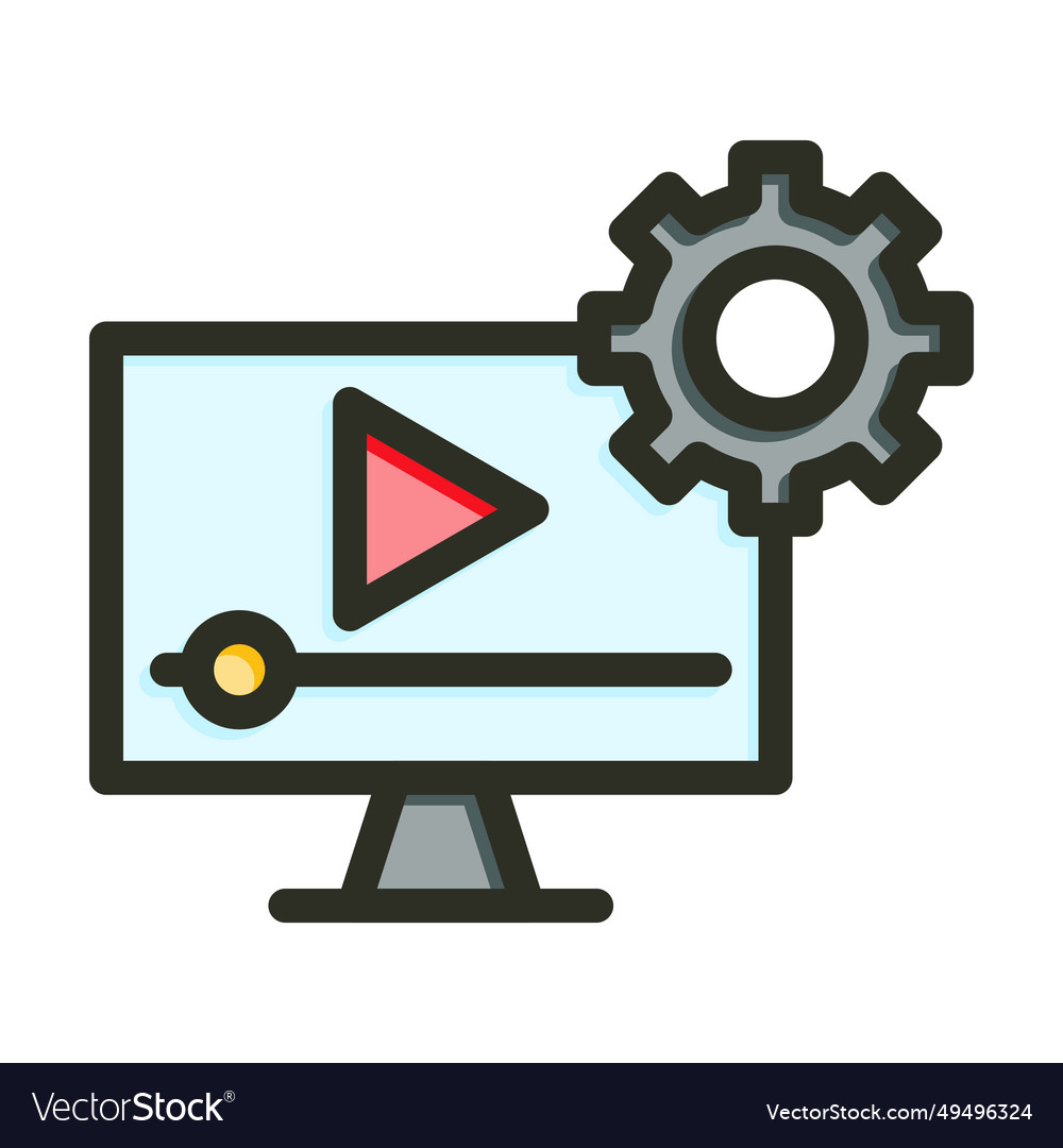 Tutorials thick line filled colors icon
