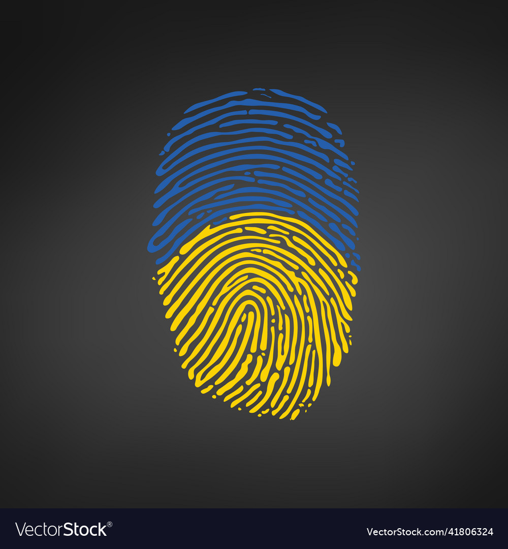 Ukrainian identity blue and yellow fingerprint im