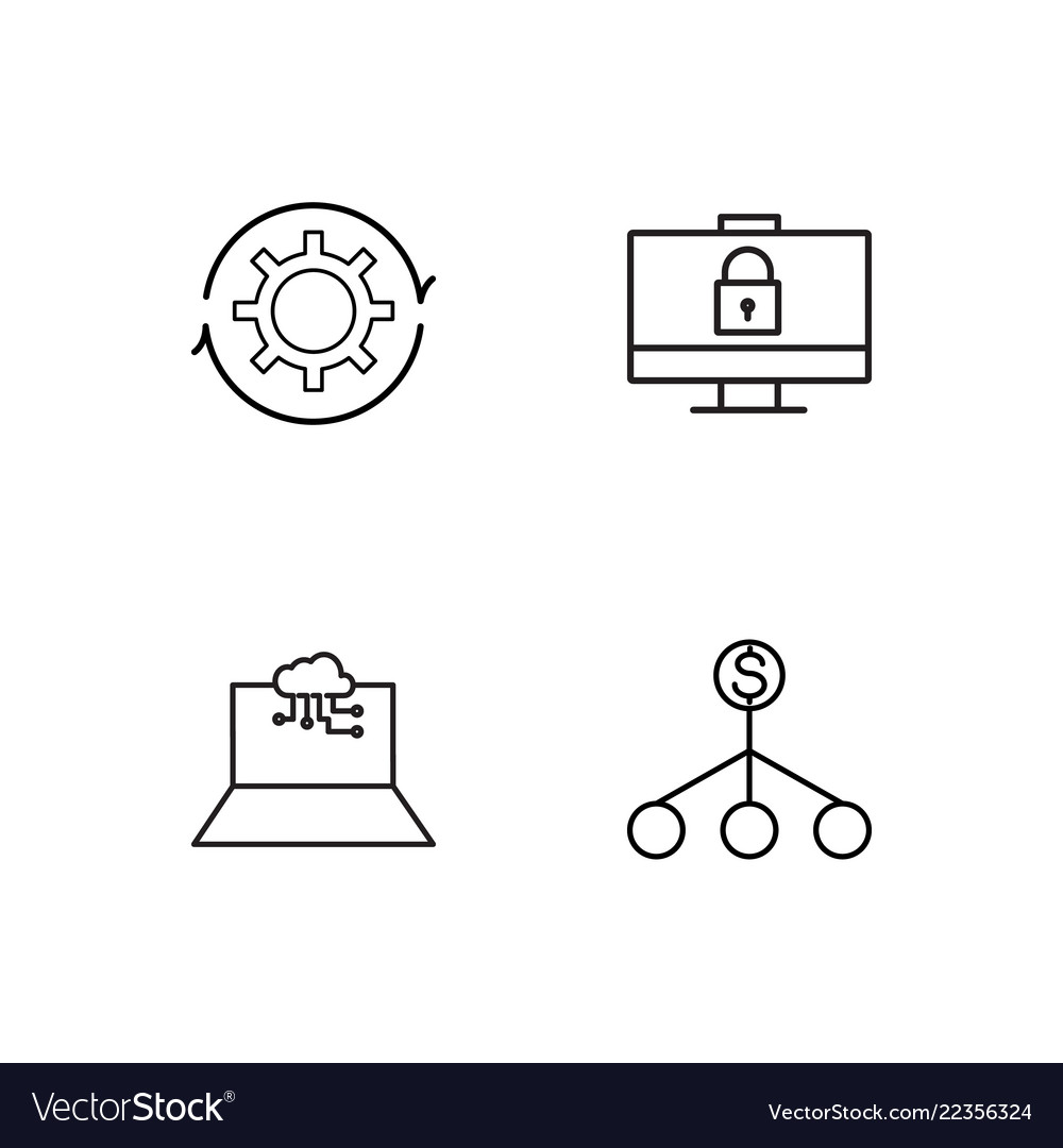 Web simple outlined icons set