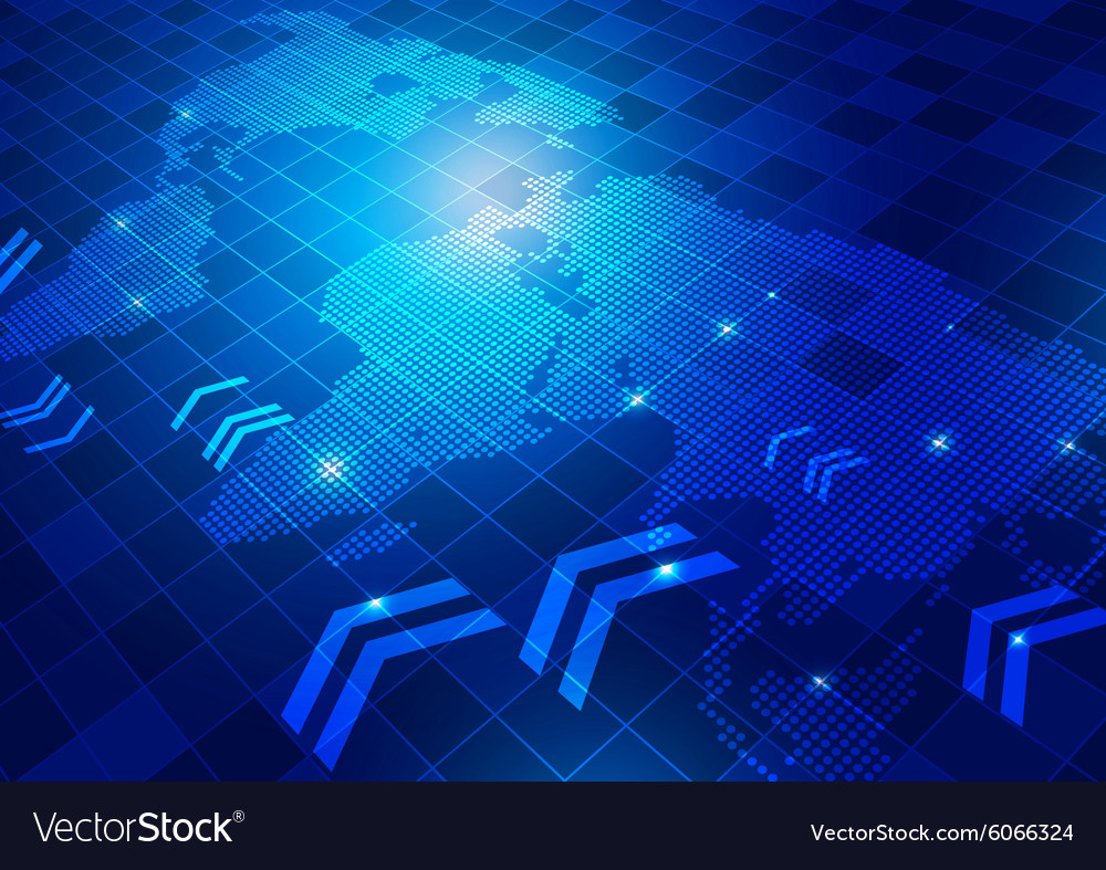 World map with technology business background Vector Image