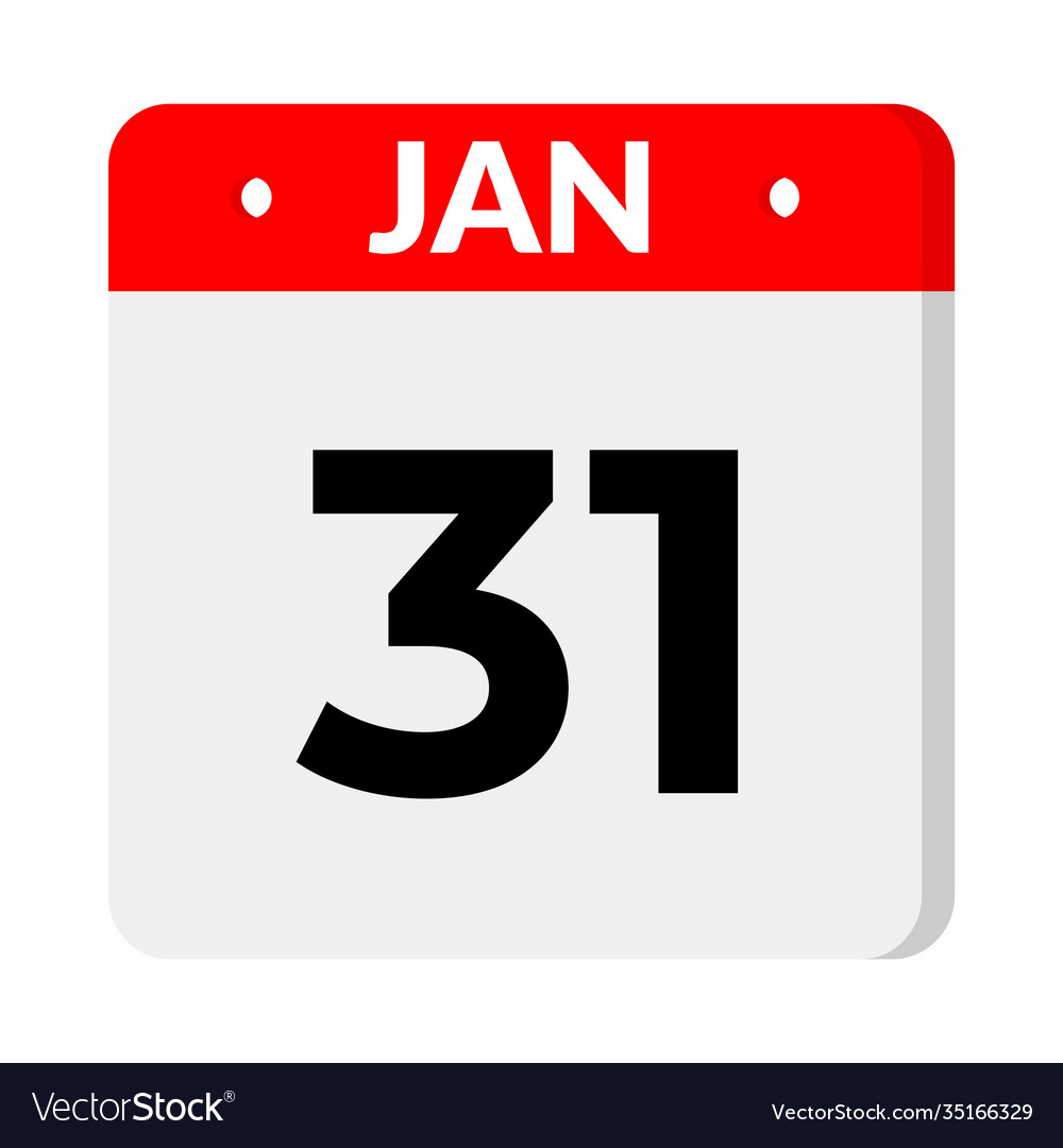 31 january calendar icon Royalty Free Vector Image