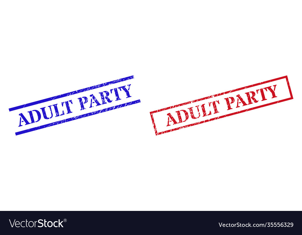 Adult Party Textured Scratched Stamp Seals Vector Image