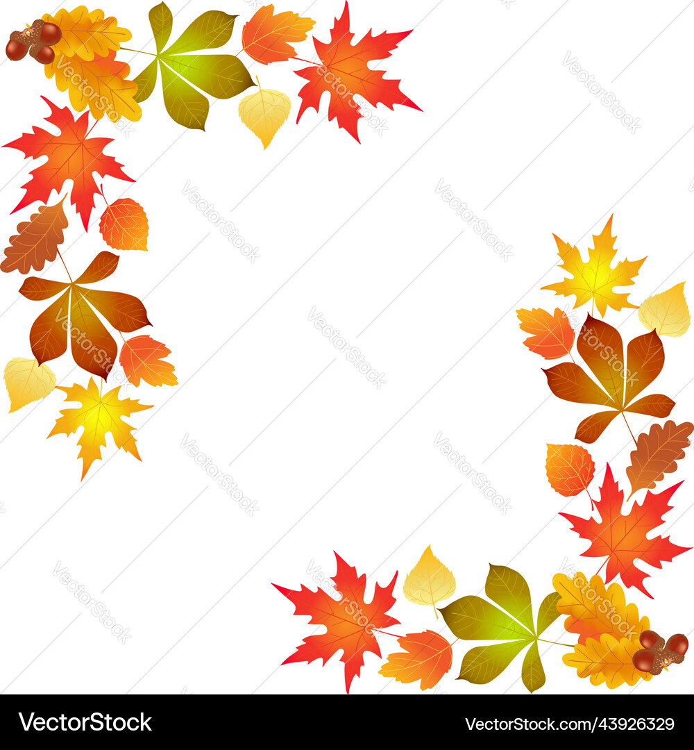 Autumn leaves frame Royalty Free Vector Image - VectorStock