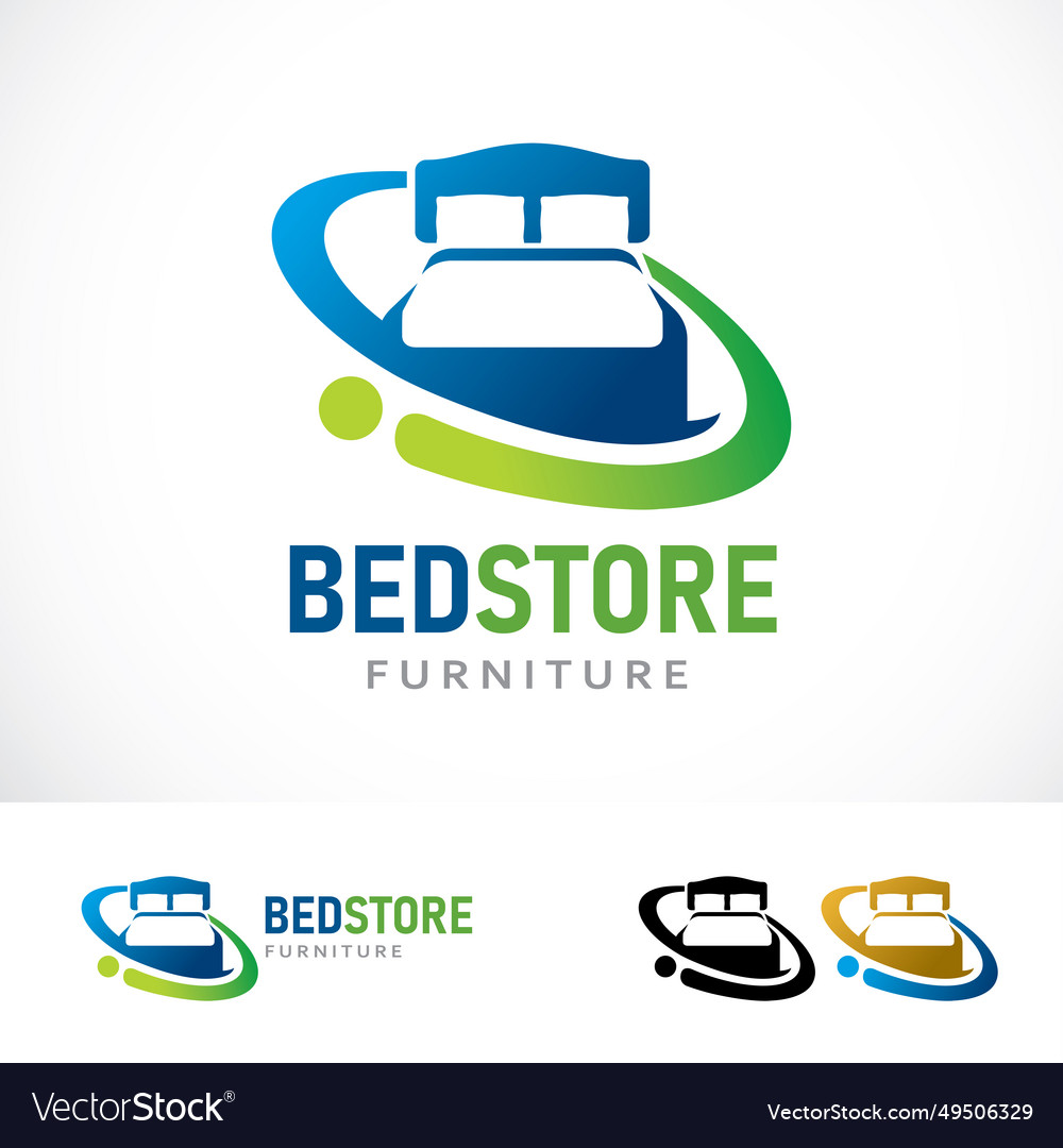 Bed Store Logo Design Template Royalty Free Vector Image