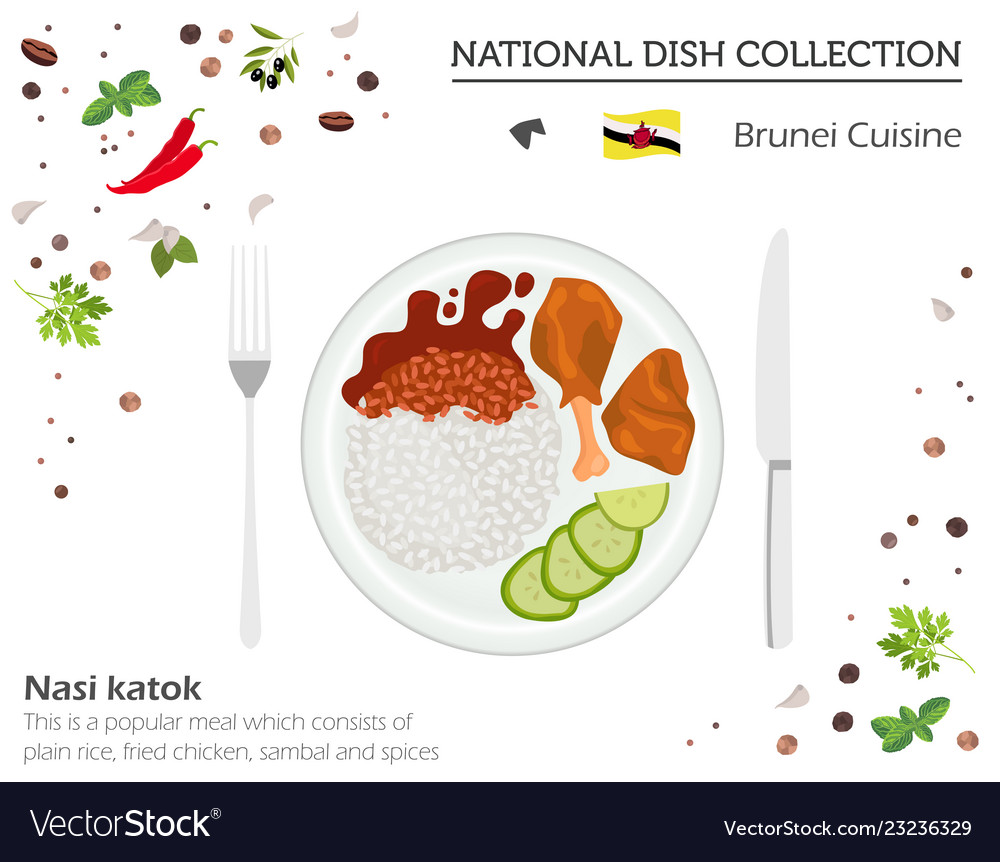 Brunei cuisine asian national dish collection