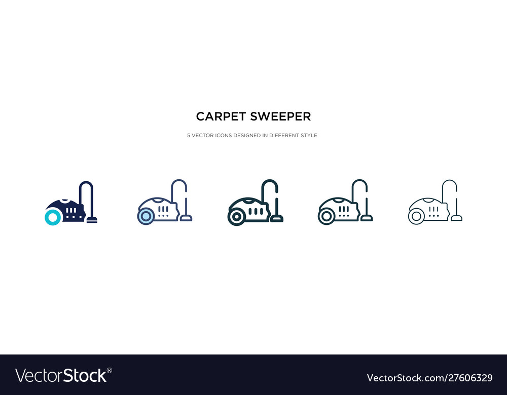 Carpet sweeper icon in different style two vector image Carpet sweeper icon in different style two