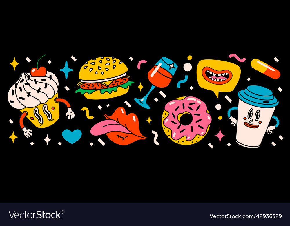 Cartoon Comic Characters Crazy Cartoons Royalty Free Vector