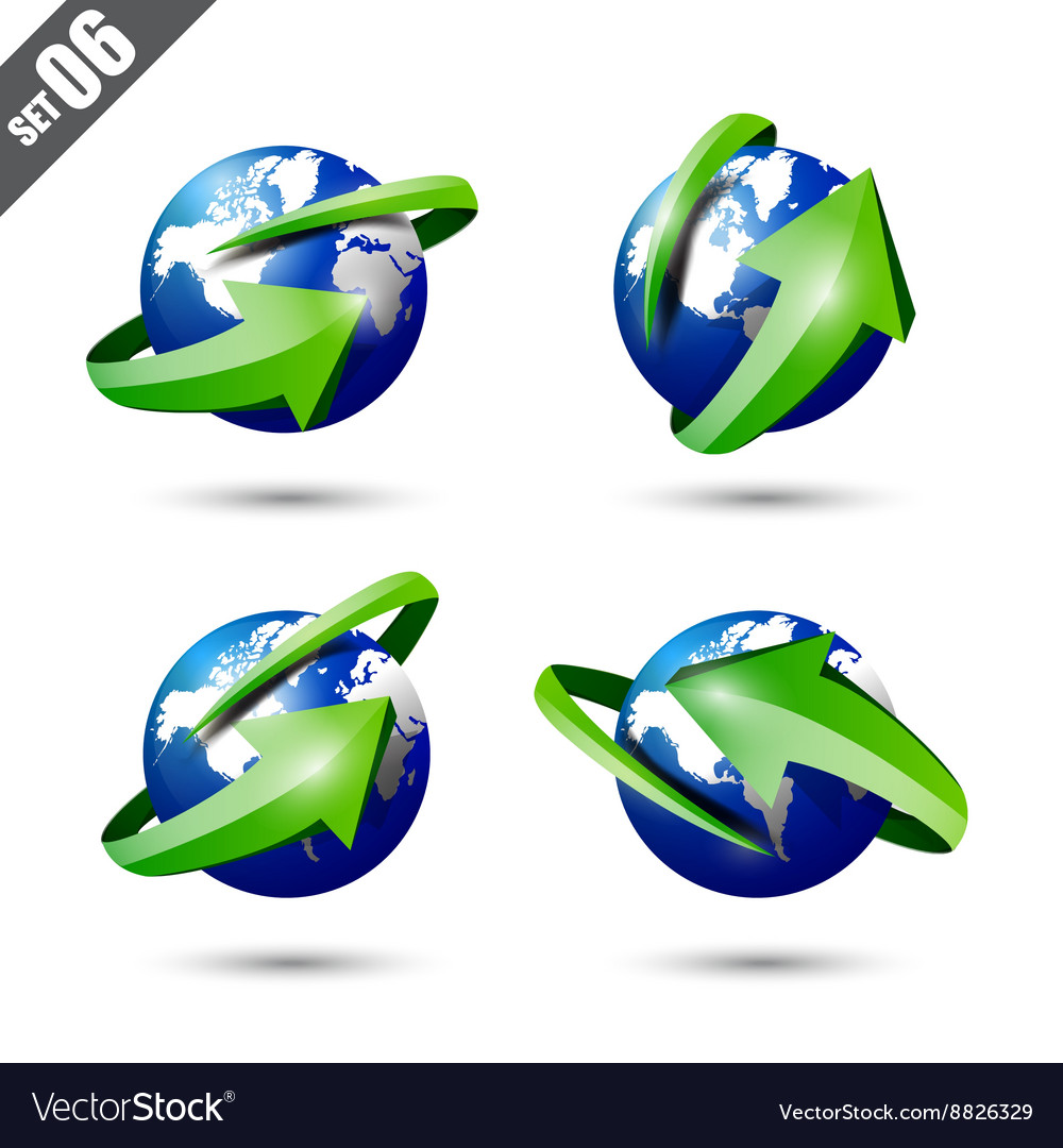 Collection of defference 3d globe and world map