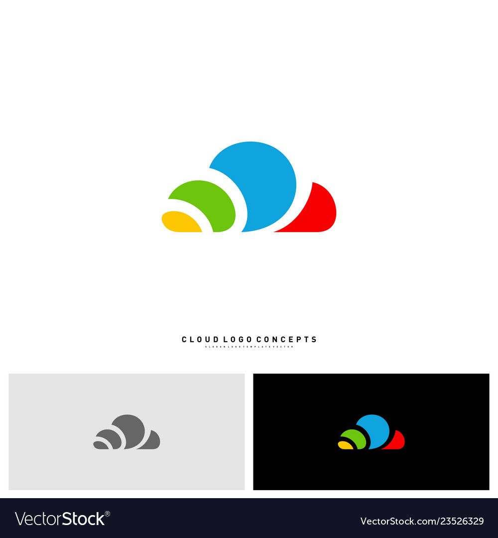 Colorful cloud logo design concept paint