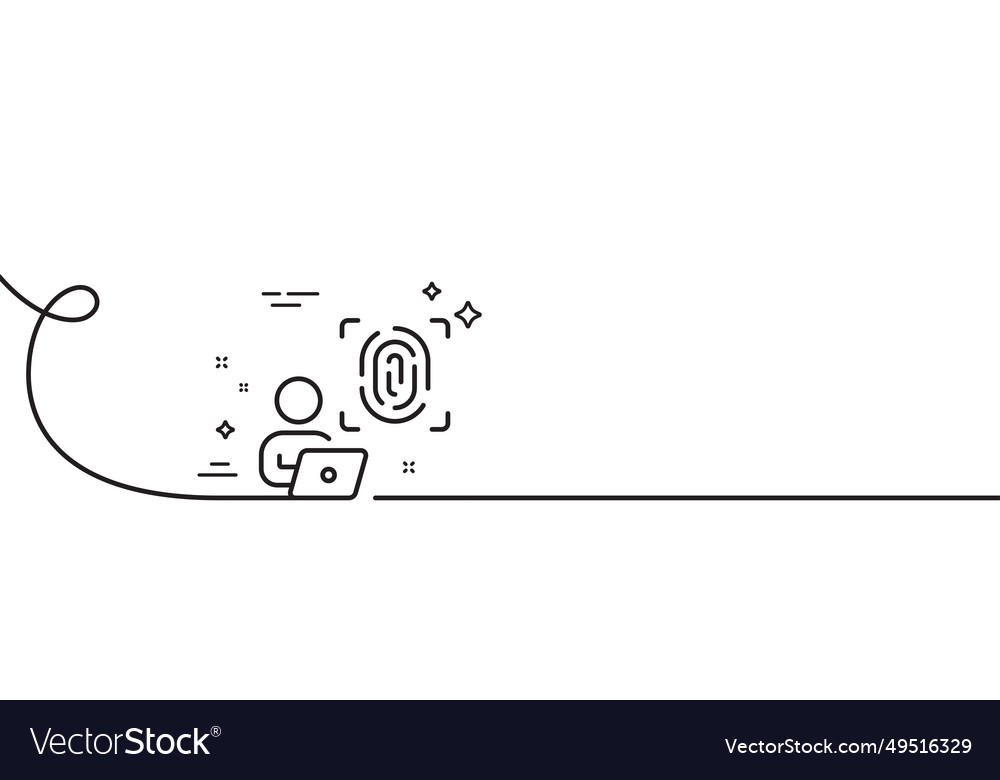 Computer fingerprint line icon finger print scan