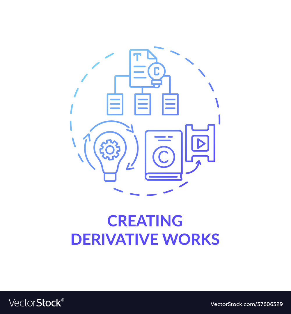 Creating derivative works concept icon vector image Creating derivative works concept icon