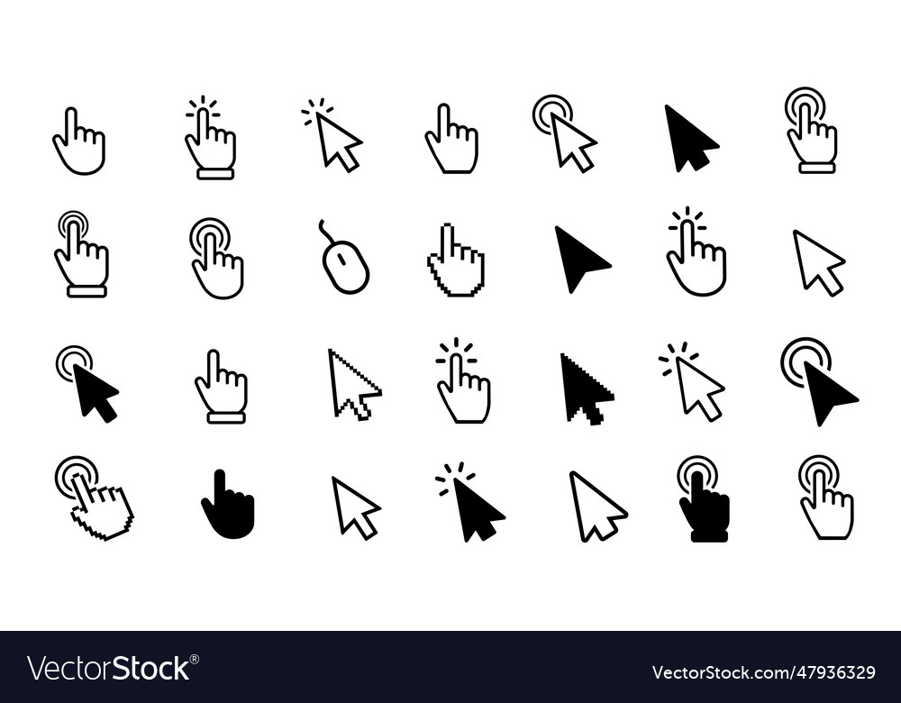 Cursor-Symbol setzen Maus Pfeilzeiger vector image Cursor-Symbol setzen Maus Pfeilzeiger