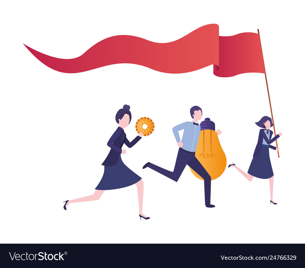 Group business with set icons Royalty Free Vector Image