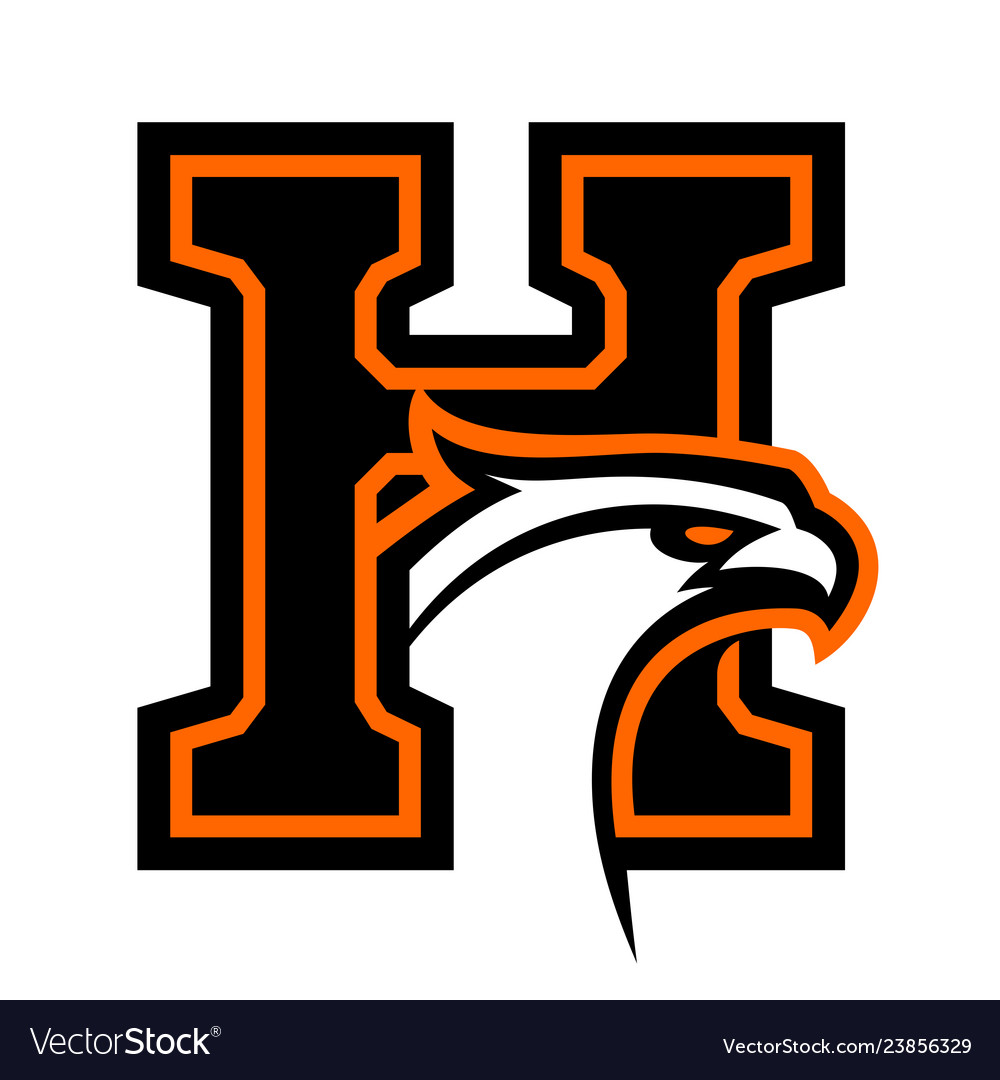 Letter h with eagle head Royalty Free Vector Image