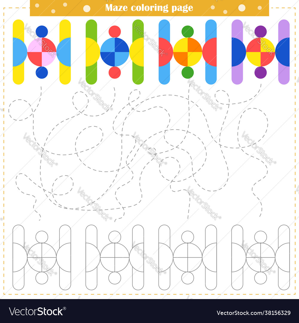 Logic game for children go through maze Vector Image Logic game for children go through maze