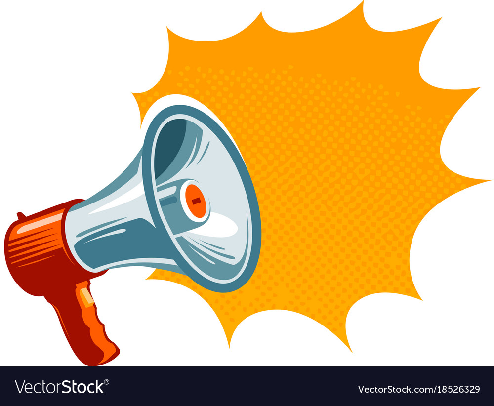 Bullhorn advertising symbol isolated cartoon 1505093 Vector Art at