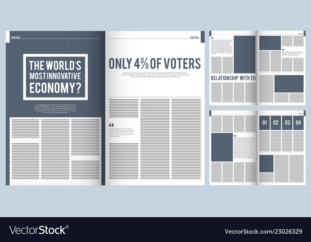 Magazine Layout Mockup Template Modern Royalty Free Vector