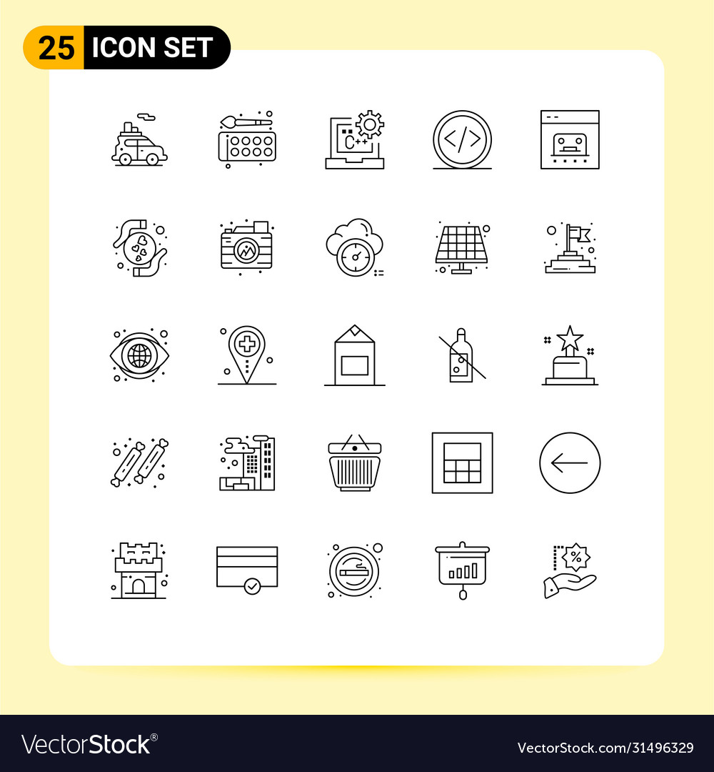 Modern set 25 lines pictograph programming