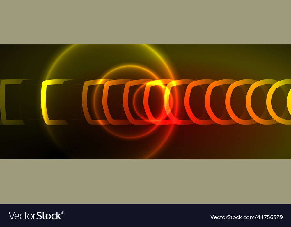 Neon glowing circles and round shape lines magic vector image Neon glowing circles and round shape lines magic