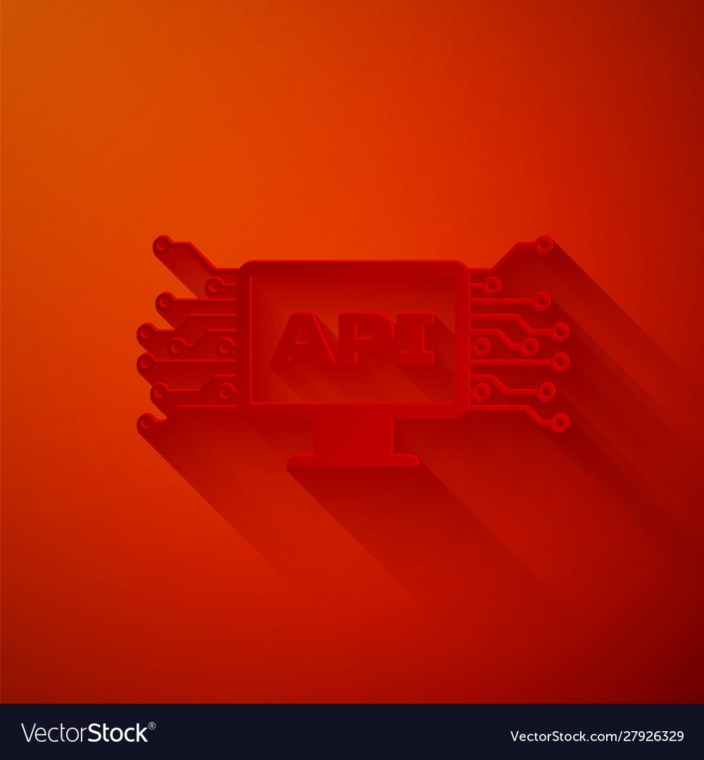 Papier schneiden Computer api Schnittstelle Icon isoliert Vector Image Papier schneiden Computer api Schnittstelle Icon isoliert