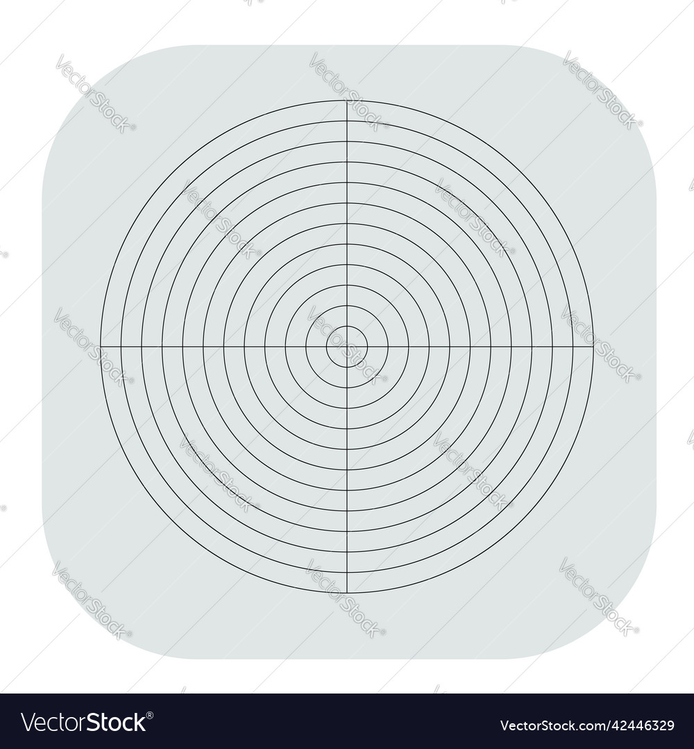 Polar circular grid mesh pie chart graph element vector image Polar circular grid mesh pie chart graph element