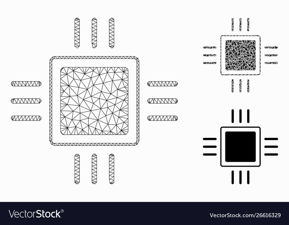 Processor mesh 2d model and triangle mosaic