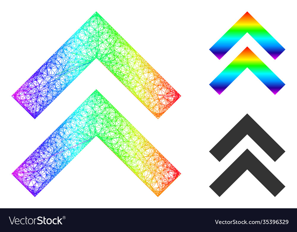 Rainbow linear gradient shift up icon Vector Image Rainbow linear gradient shift up icon