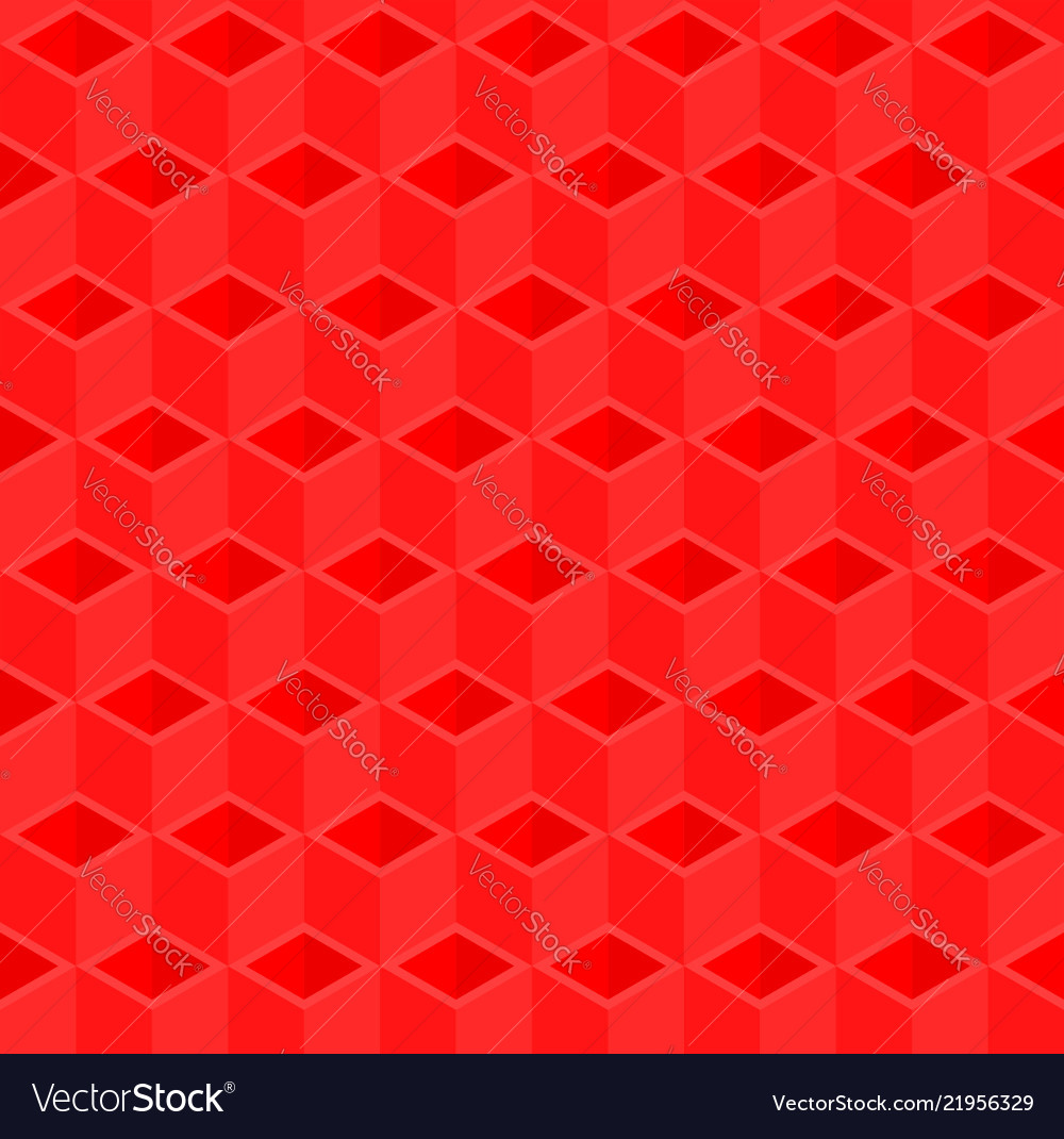 Red cubes pattern seamless background vector image Red cubes pattern seamless background
