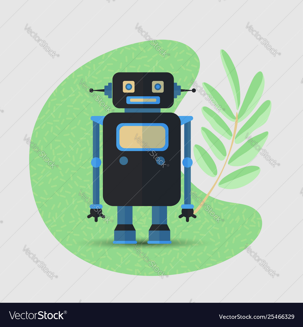 Save planet cartoon concept with robot