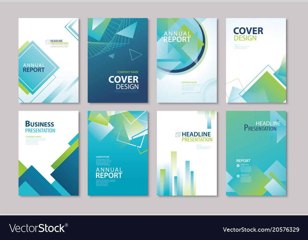 Set blue cover annual report brochure design Vector Image