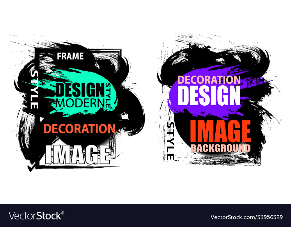Set frame for text and labels background element vector image Set frame for text and labels background element