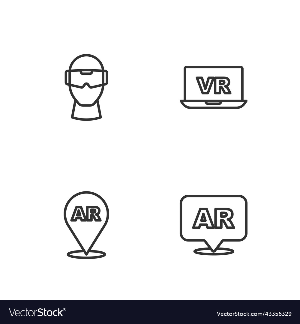 Set Line Augmented Reality Ar Virtual Glasses Vector Image Set Line Augmented Reality Ar Virtual Glasses Vector Image