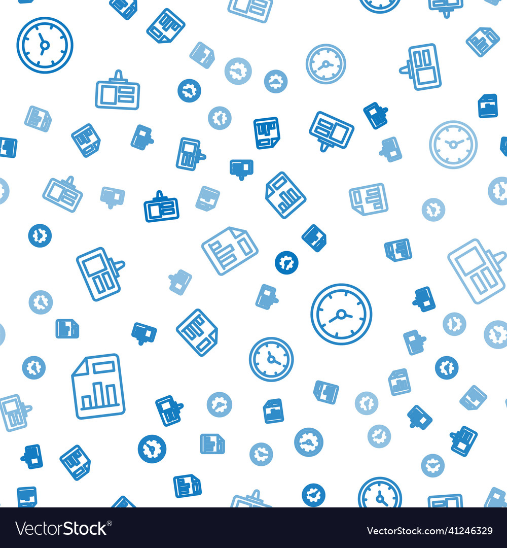 Set line document with graph chart clock vector image Set line document with graph chart clock