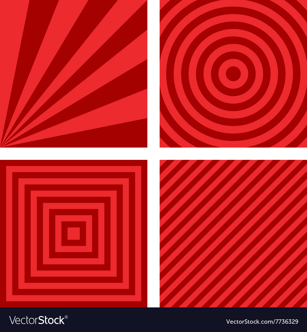 Simple red striped pattern background set