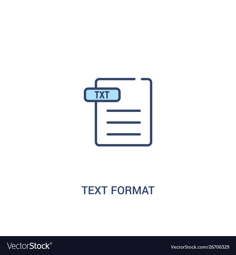 Text format concept 2 colored icon simple line