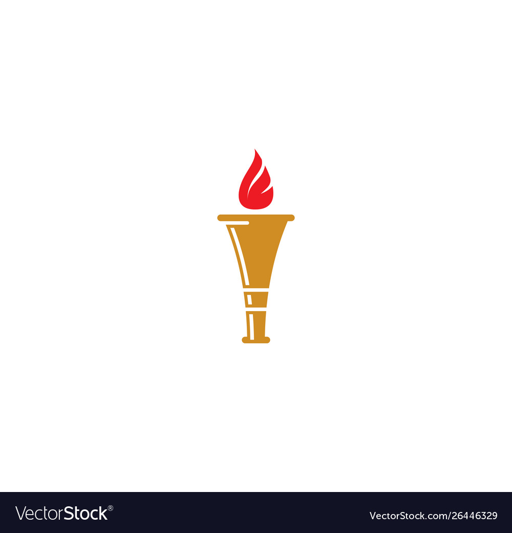 Torch icon on background for graphic and web vector image Torch icon on background for graphic and web
