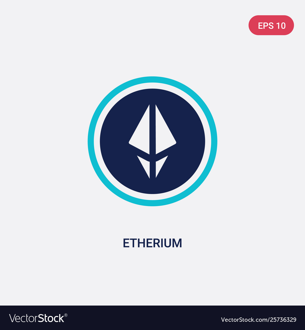 Two color etherium icon from cryptocurrency