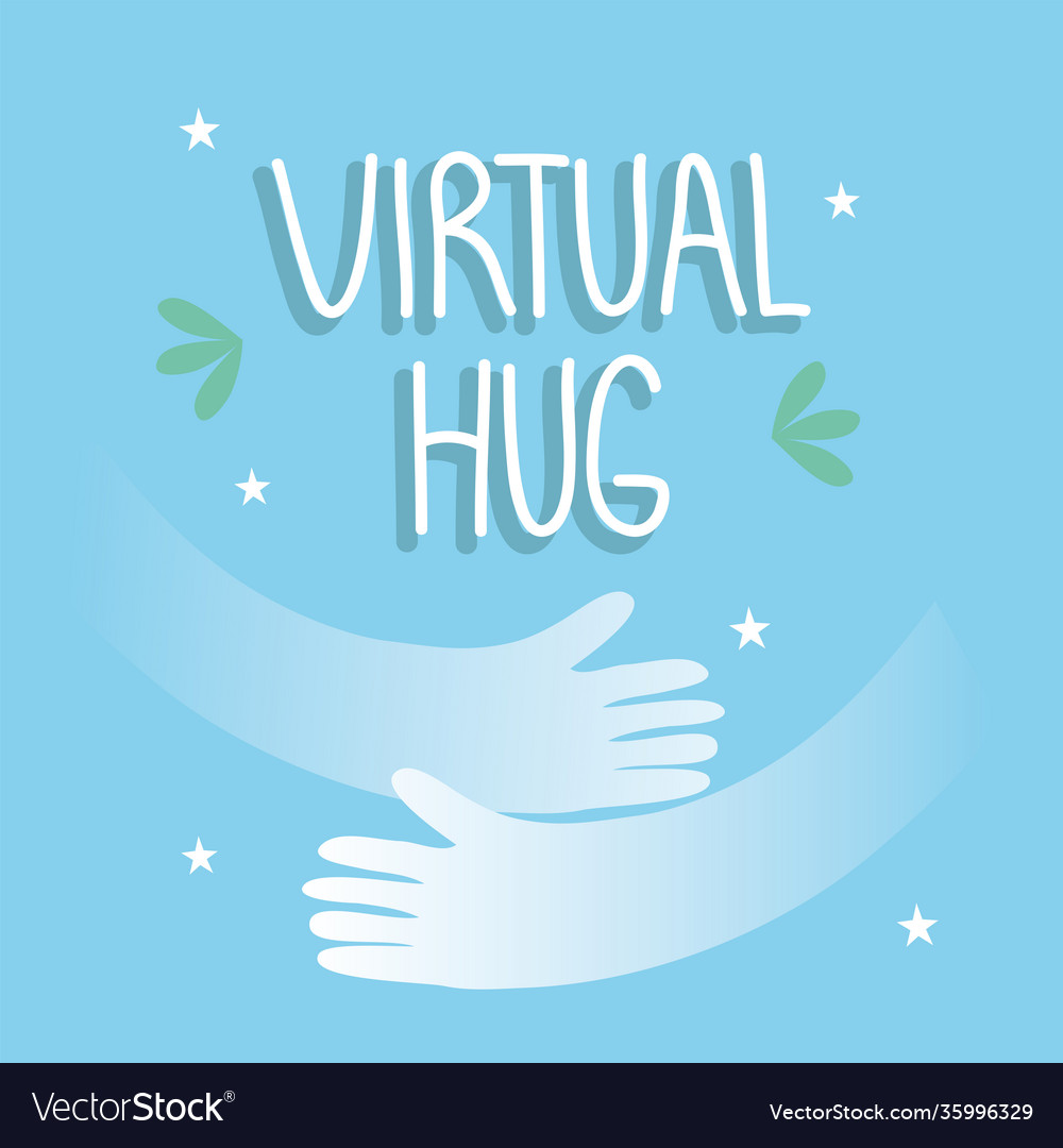 Virtuelle Umarmung mit Händen Design vector image Virtuelle Umarmung mit Händen Design