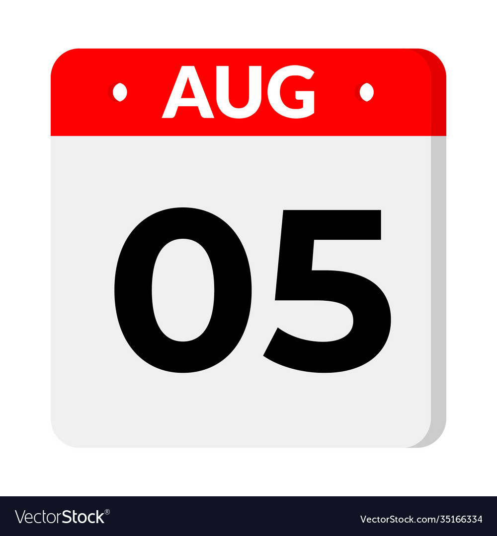 5-august-calendar-icon-royalty-free-vector-image